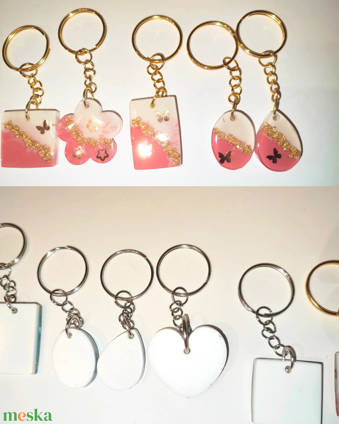 Kulcstartó epoxigyantából rózsaszín és kék színben. Költség 1 darab termékre  - táska & tok - kulcstartó & táskadísz - táskadísz - Meska.hu