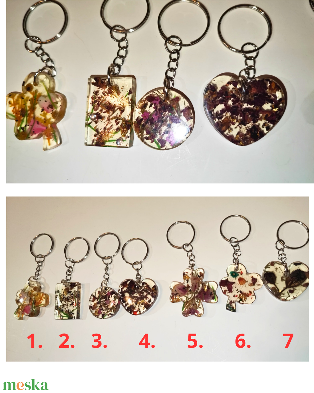 Epoxigyanta kulcstartó, átlátszó. Kulcstartó szárított virágokkal. Költség 1 darab termékre  - táska & tok - kulcstartó & táskadísz - táskadísz - Meska.hu