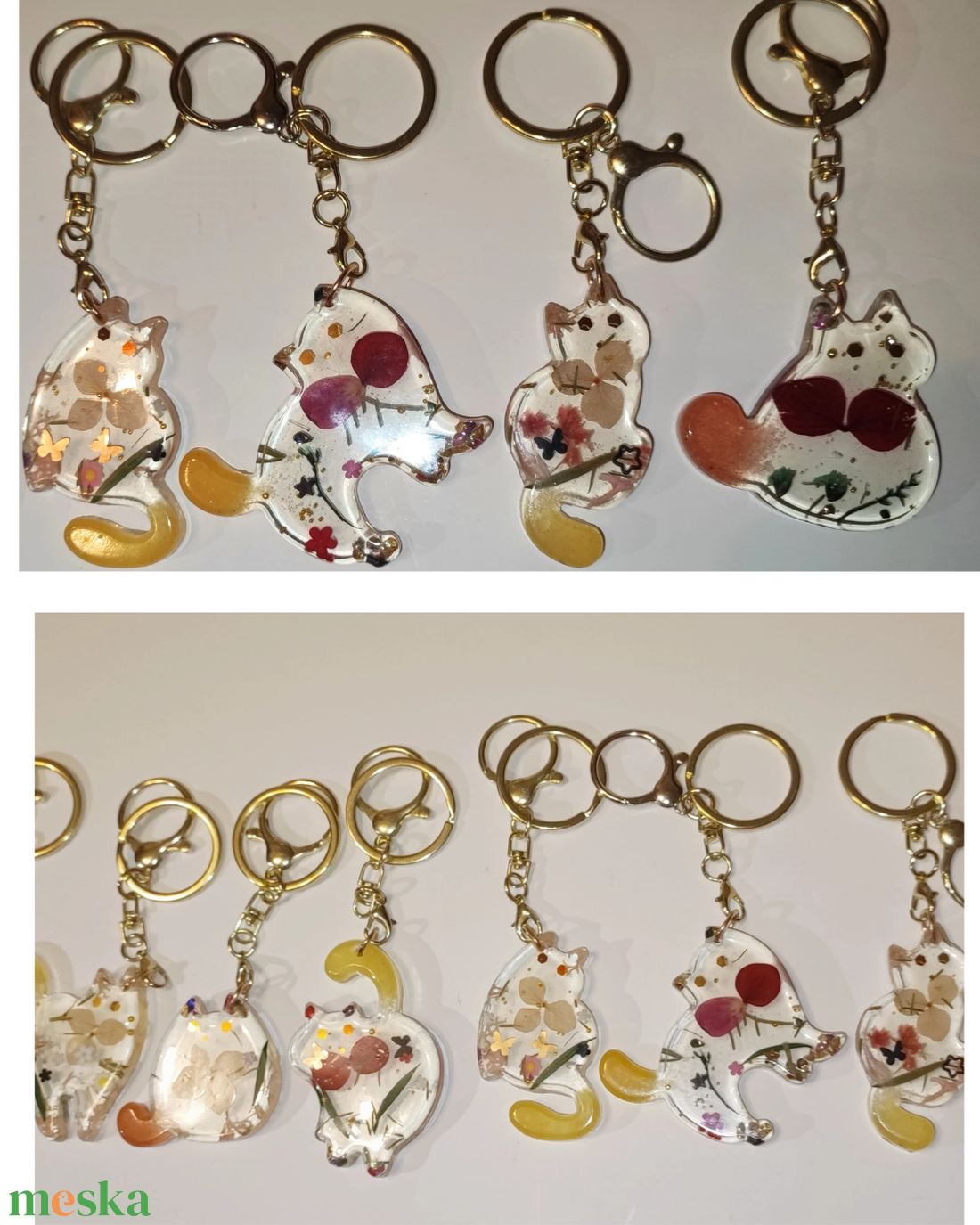 Epoxigyanta kulcstartó, átlátszó. Kulcstartó szárított virágokkal. Költség 1 darab termékre  - táska & tok - kulcstartó & táskadísz - táskadísz - Meska.hu