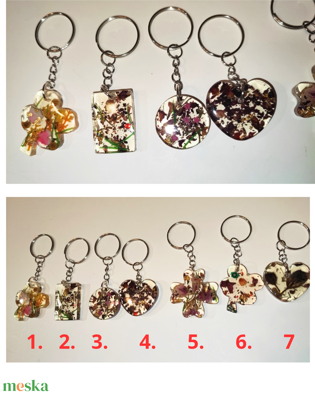 Epoxigyanta kulcstartó, átlátszó. Kulcstartó szárított virágokkal. Költség 1 darab termékre  - táska & tok - kulcstartó & táskadísz - táskadísz - Meska.hu