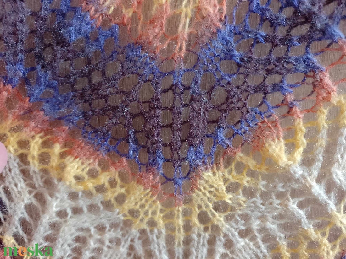 Grand Canyon - Kézzel kötött csipkekendő - ruha & divat - sál, sapka, kendő - vállkendő - Meska.hu