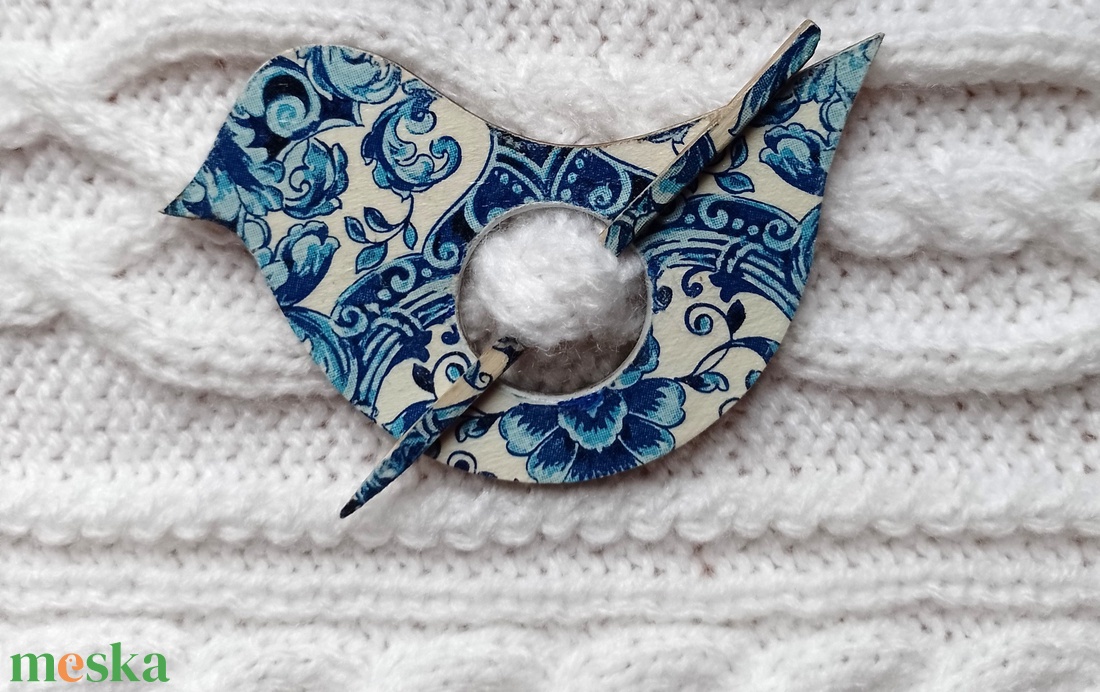 A boldogság kék madara - sáltű és fülbevaló szett - ékszer - ékszerszett - Meska.hu