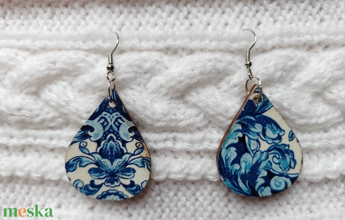 A boldogság kék madara sáltű és fülbevaló szett - ékszer - ékszerszett - Meska.hu