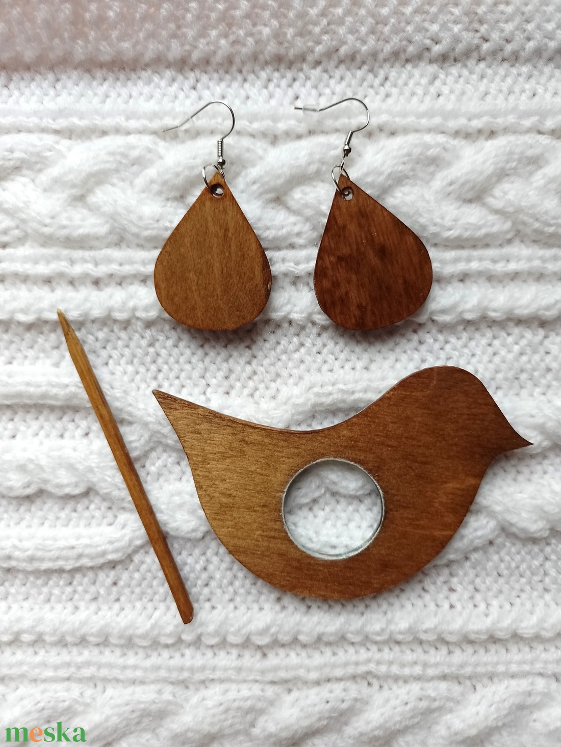 A boldogság kék madara sáltű és fülbevaló szett - ékszer - ékszerszett - Meska.hu