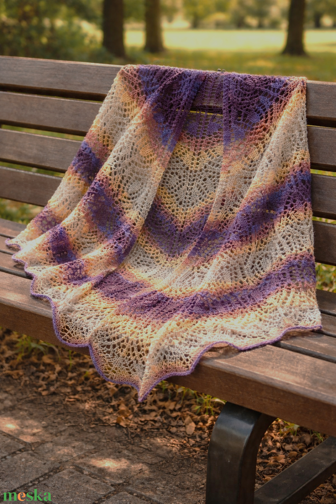 Grand Canyon - Kézzel kötött csipke vállkendő - ruha & divat - sál, sapka, kendő - vállkendő - Meska.hu