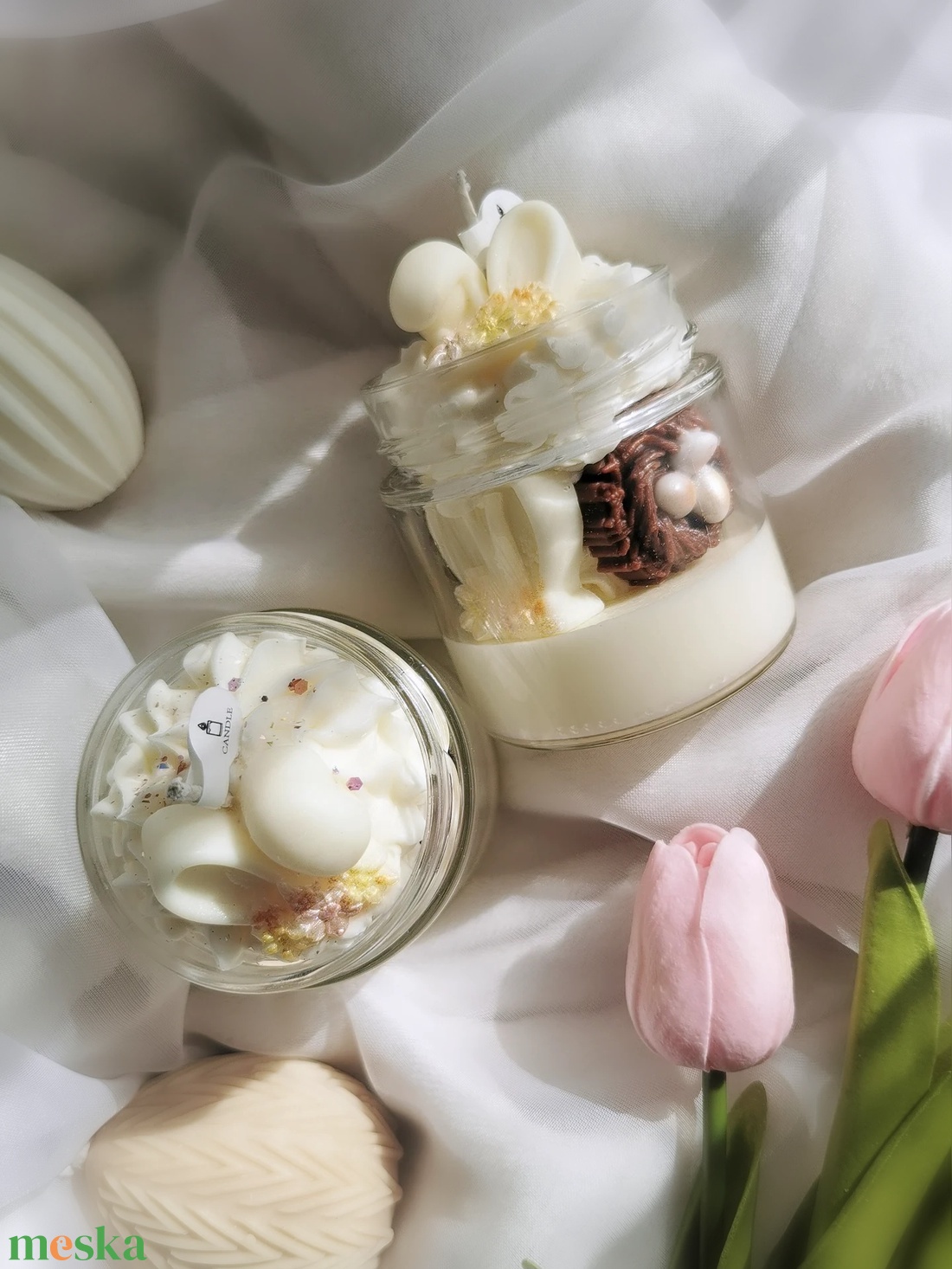 Akácvirág illatú szójaviasz gyertya  - otthon & életmód - gyertya, illat, aroma - gyertya - Meska.hu