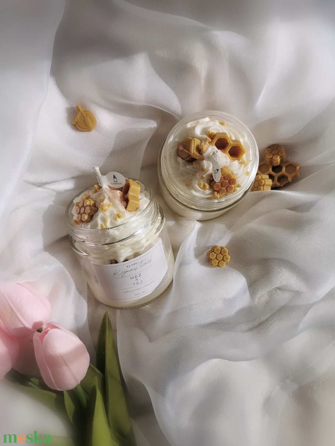 Méz és tej illatú illatgyertya  - otthon & életmód - gyertya, illat, aroma - gyertya - Meska.hu