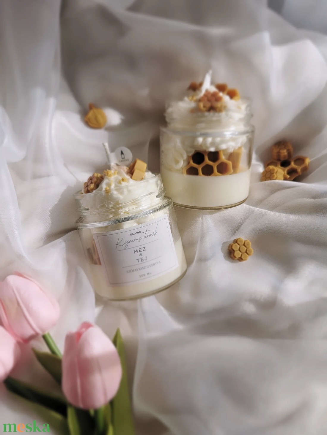 Méz és tej illatú illatgyertya  - otthon & életmód - gyertya, illat, aroma - gyertya - Meska.hu