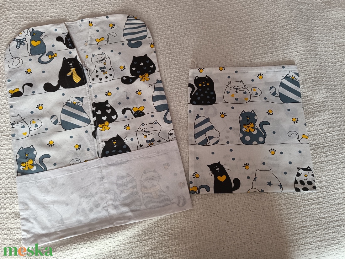 Cica mintás ovis zsák szett  - játék & sport - ovis felszerelés - ovis zsák - Meska.hu