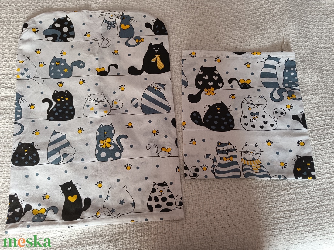 Cica mintás ovis zsák szett  - játék & sport - ovis felszerelés - ovis zsák - Meska.hu