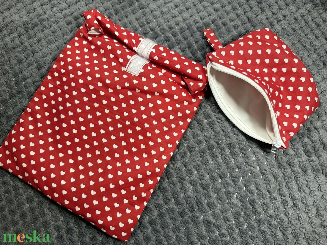Szív mintás uzsonnászsák és nasizsák - táska & tok - uzsonna- & ebéd tartó - ebéd tasak, doboz - Meska.hu