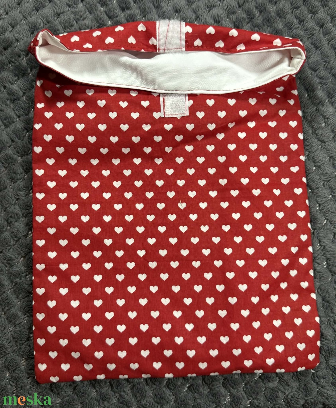Szív mintás uzsonnászsák és nasizsák - táska & tok - uzsonna- & ebéd tartó - ebéd tasak, doboz - Meska.hu