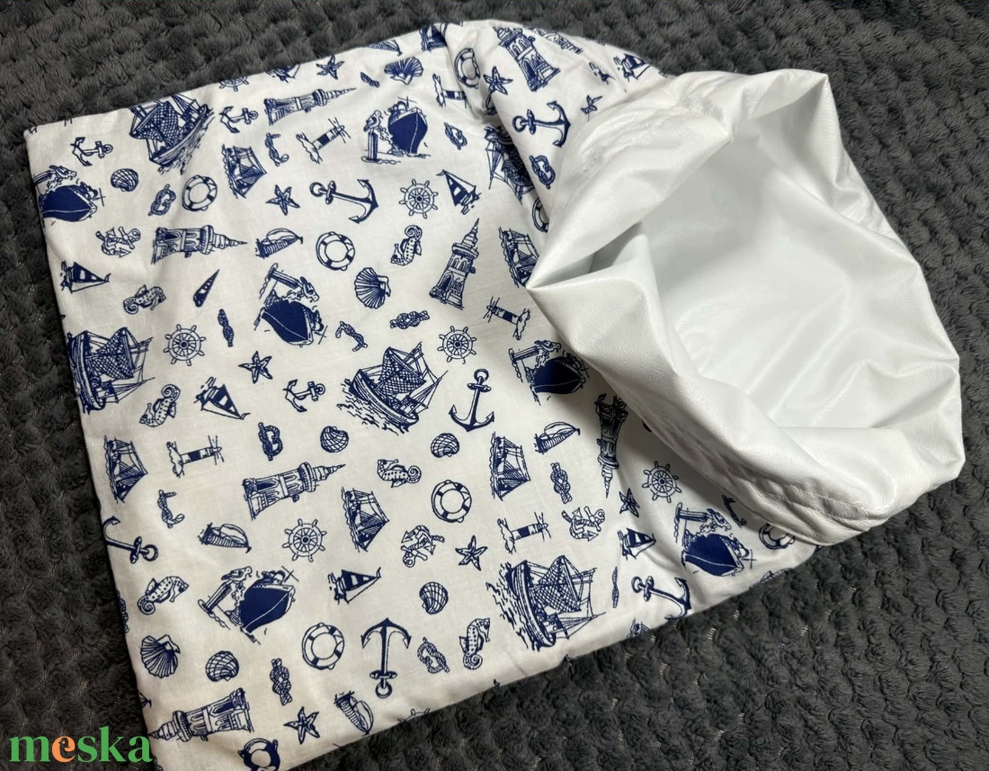 Tengerész mintás kenyérzsák szett - táska & tok - bevásárlás & shopper táska - kenyeres zsák - Meska.hu