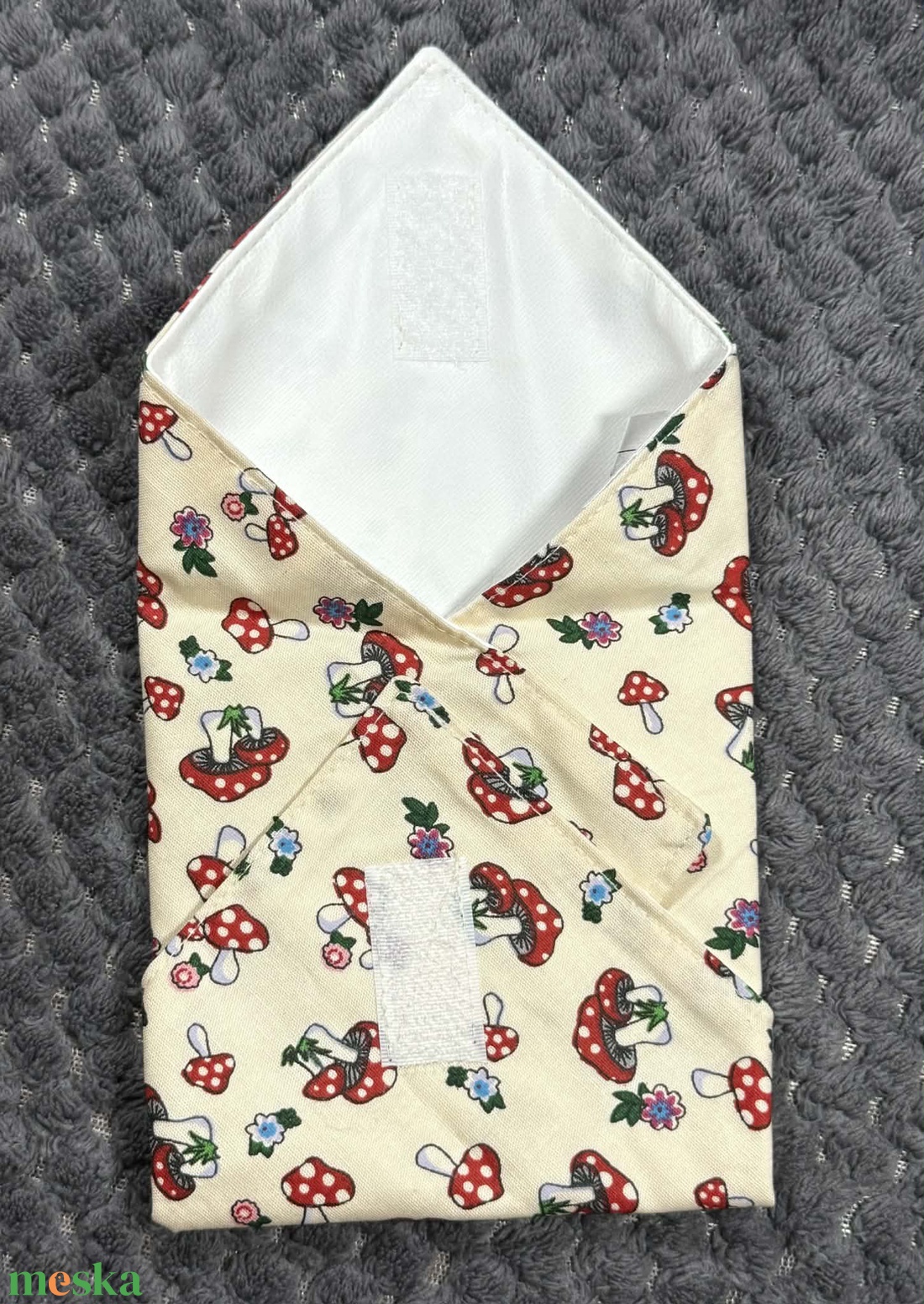 Gomba mintás uzsizsák és újraszalvétára szett  - táska & tok - uzsonna- & ebéd tartó - szendvics csomagoló - Meska.hu