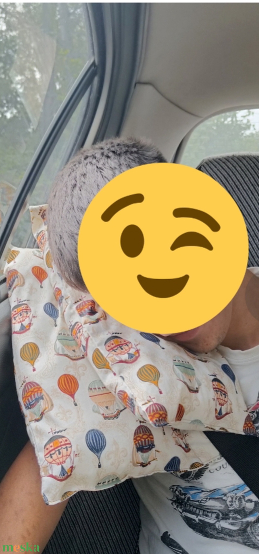 Vidám mintás autós kényelmi párna/utazópárna szett - otthon & életmód - autó - biztonsági öv párna - Meska.hu