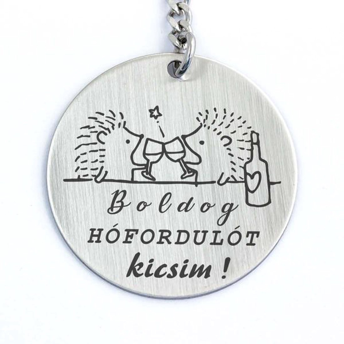 Boldog hófordulót Kicsim acél medálos kulcstartó - táska & tok - kulcstartó & táskadísz - kulcstartó - Meska.hu