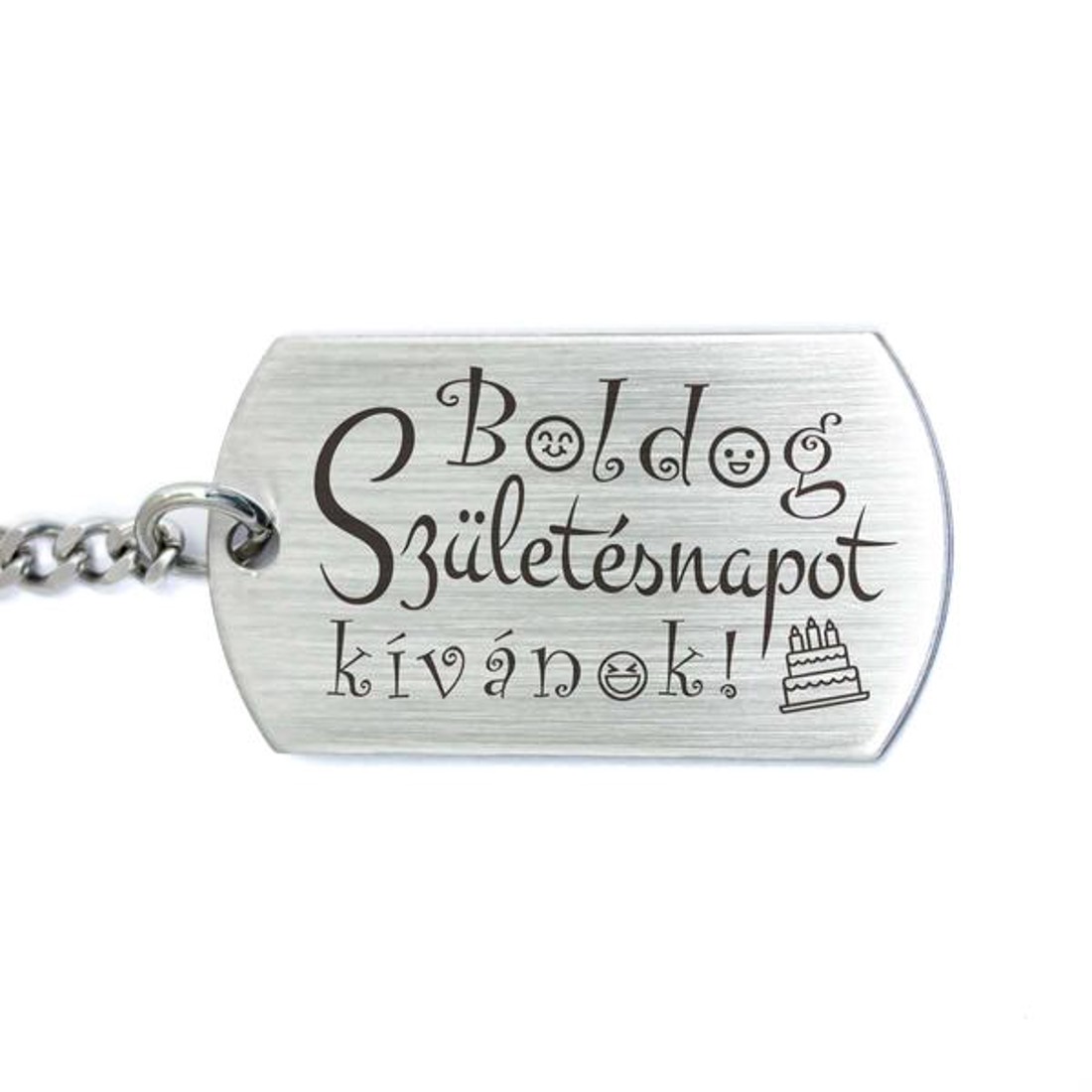 Boldog születésnapot kívánok acél medálos kulcstartó - táska & tok - kulcstartó & táskadísz - kulcstartó - Meska.hu