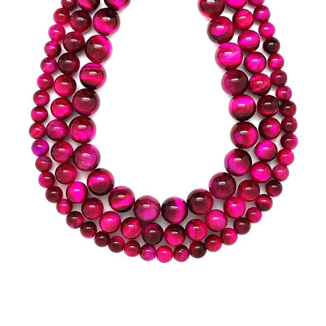 Tigrisszem szinezett pink golyó 10mm � ékszerkészítő alapanyag (füzér) - kellékek & szerszámok - ásvány alapanyag - ásványfüzér - Meska.hu