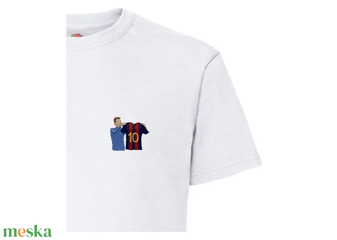 Hímzett póló, Messi- ikonikus gólöröm - '17 - ruha & divat - férfi ruha - póló - Meska.hu Hímzett póló, Messi- ikonikus gólöröm - '17 - ruha & divat - férfi ruha - póló - Meska.hu
