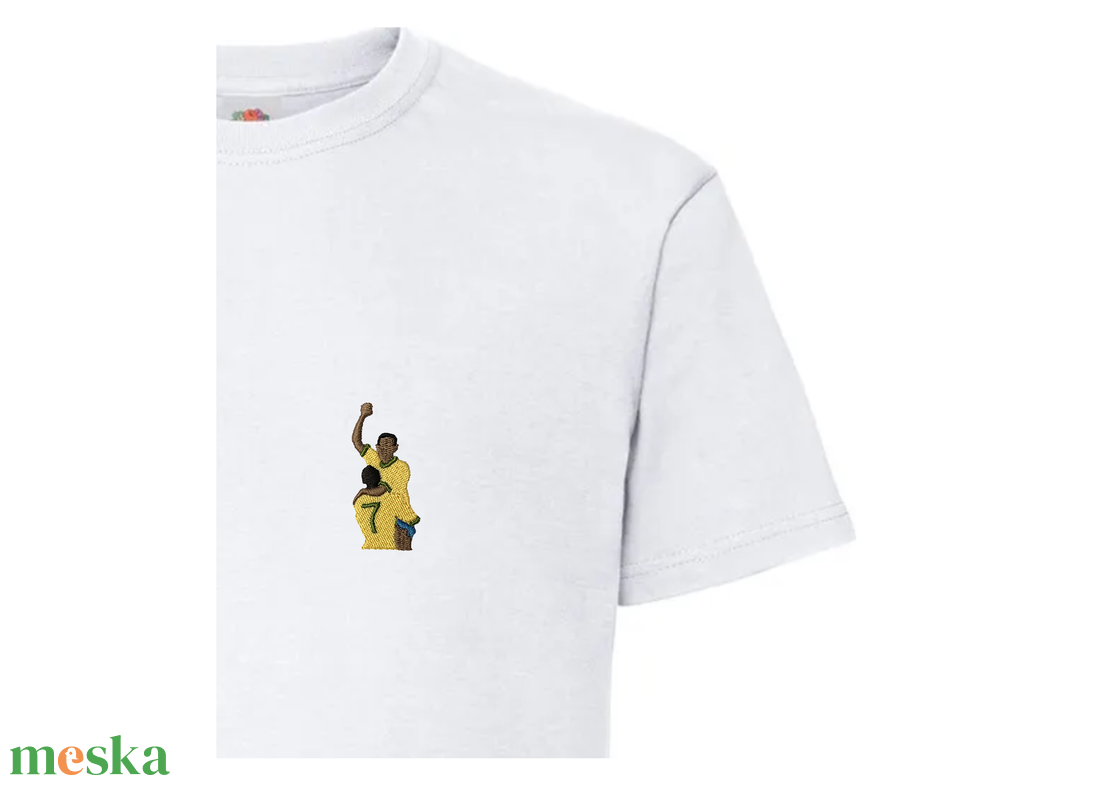 Hímzett póló, Pelé - ikonikus gólöröm - '70 - ruha & divat - férfi ruha - póló - Meska.hu