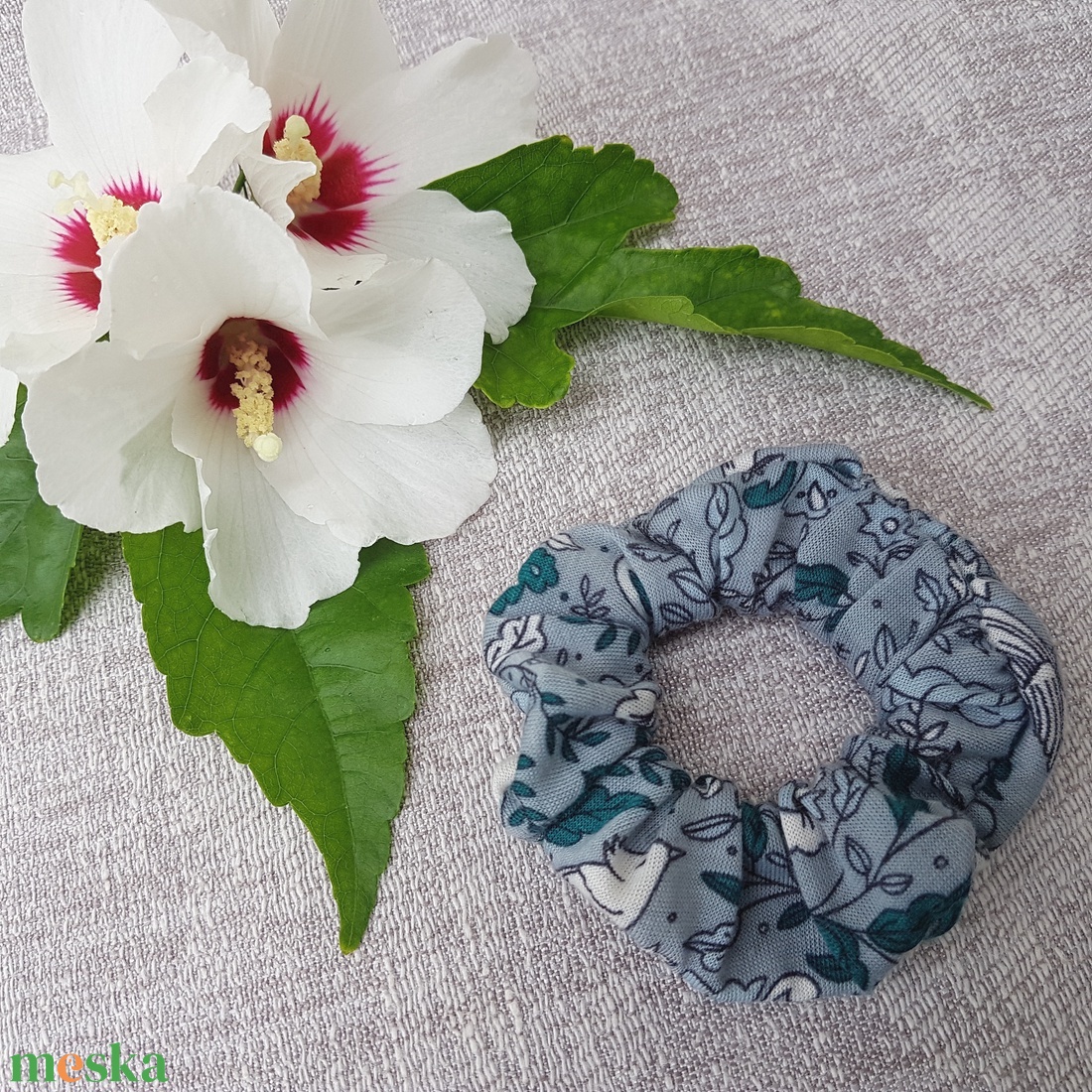 Textil hajgumi, scrunchie - menta - kb. 8 cm - ruha & divat - hajdísz & hajcsat - hajgumi - Meska.hu