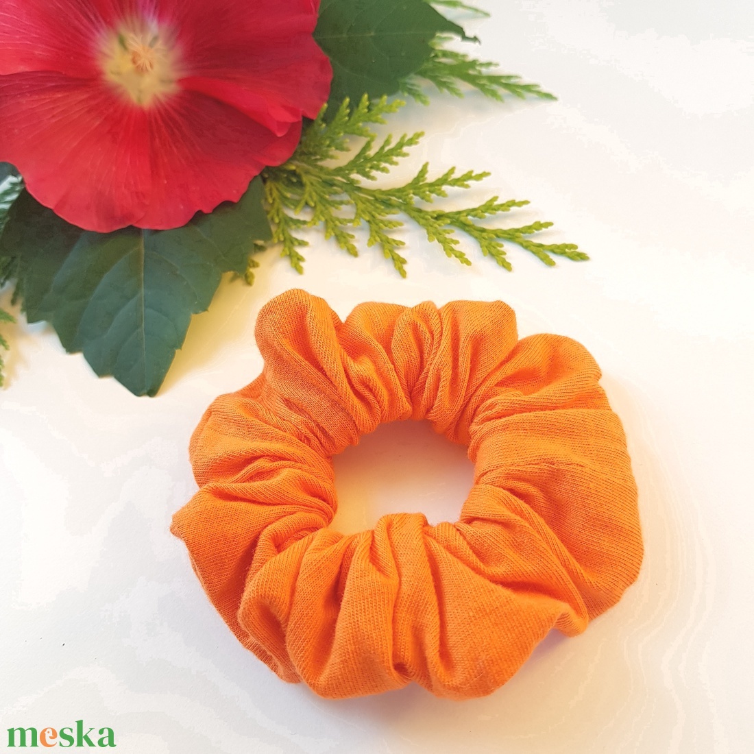 Textil hajgumi, scrunchie - narancssárga - kb. 9-10cm - ruha & divat - hajdísz & hajcsat - hajgumi - Meska.hu