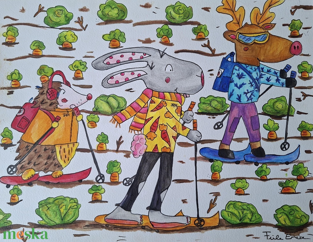Téli görsíelés festmény! - művészet - grafika & illusztráció - művészi nyomat - Meska.hu