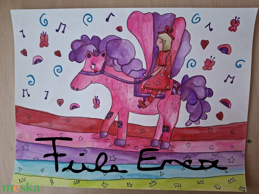 Lovacska lánykával festmény! - művészet - grafika & illusztráció - művészi nyomat - Meska.hu