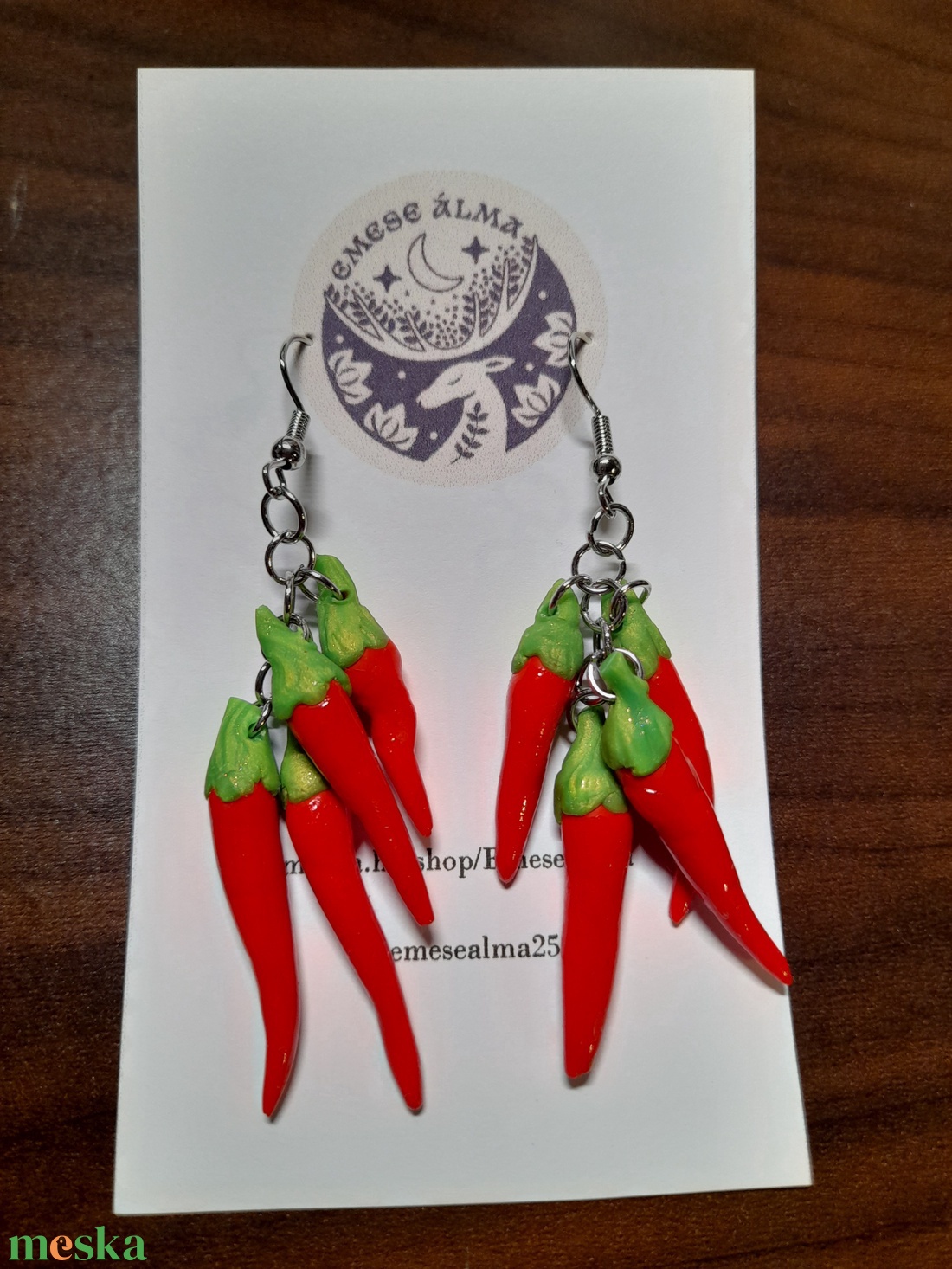 Chili fülbevaló - ékszer - fülbevaló - fülékszer - Meska.hu