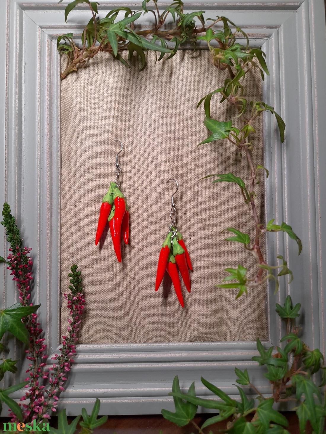 Chili fülbevaló - ékszer - fülbevaló - fülékszer - Meska.hu