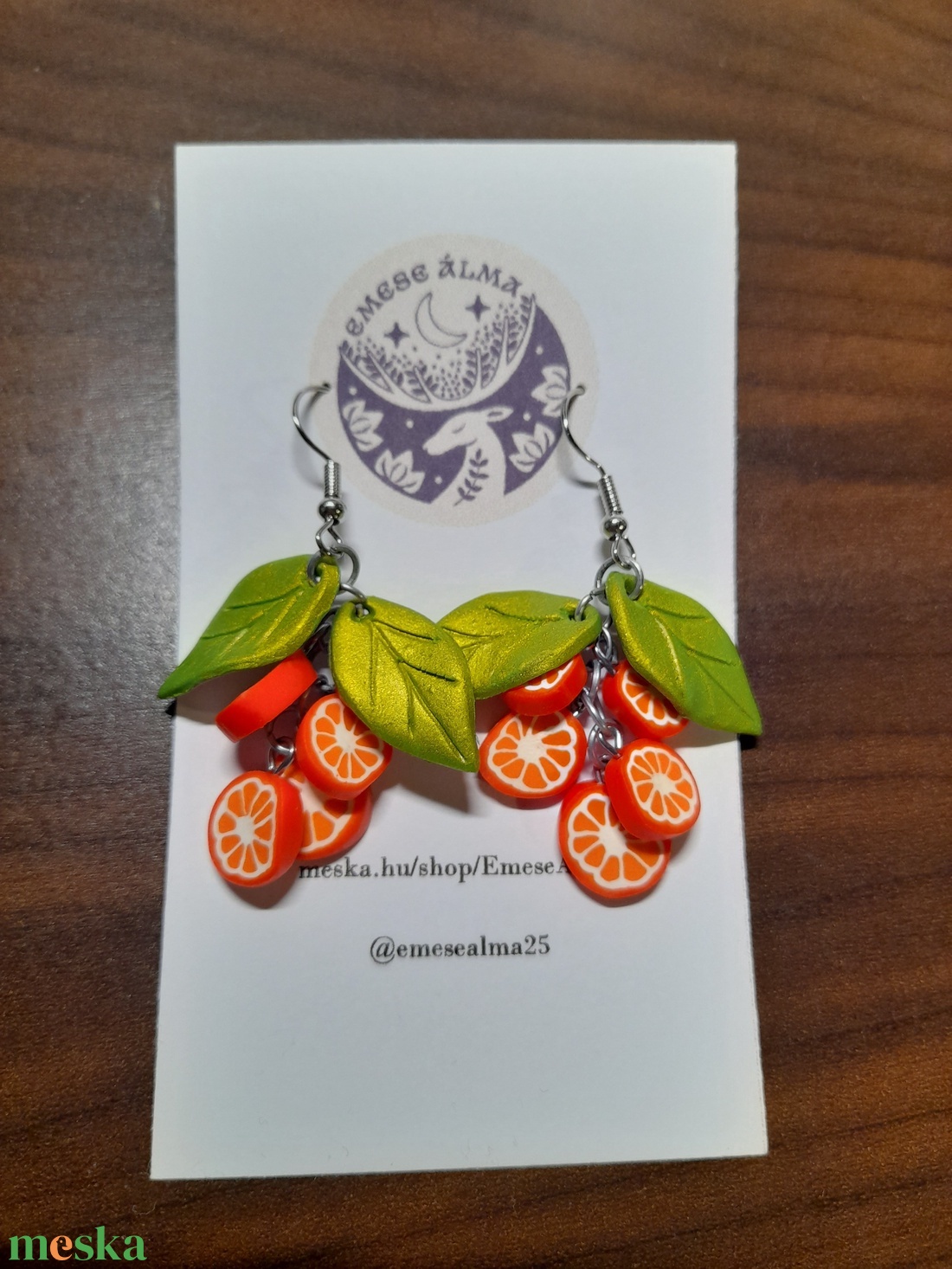 Narancs fülbevaló - ékszer - fülbevaló - fülékszer - Meska.hu