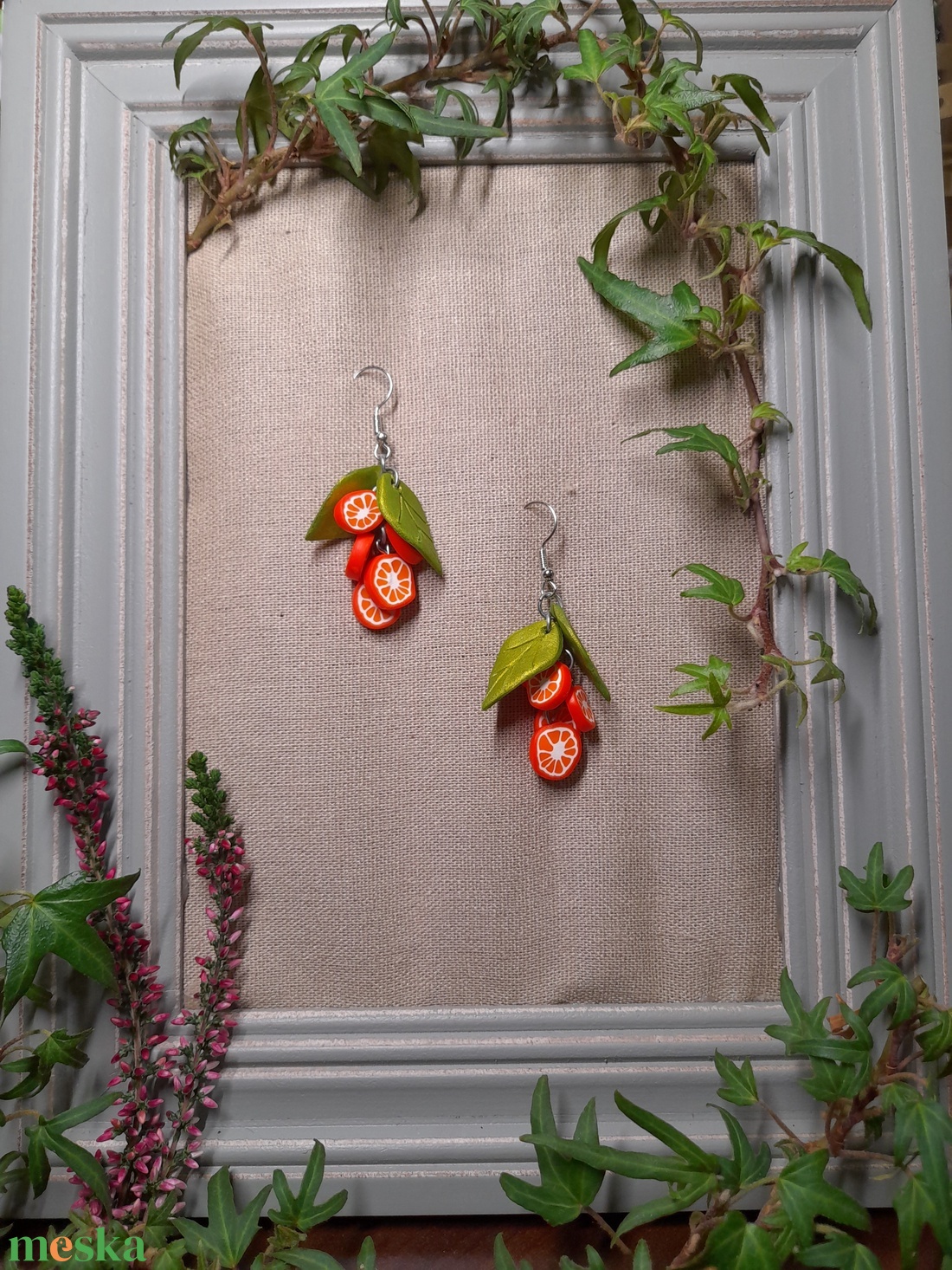 Narancs fülbevaló - ékszer - fülbevaló - fülékszer - Meska.hu