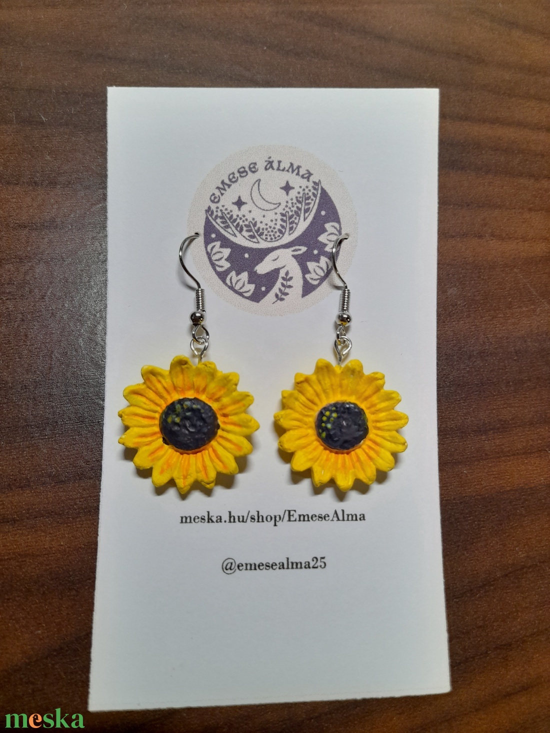 Napraforgó fülbevaló - ékszer - fülbevaló - fülékszer - Meska.hu