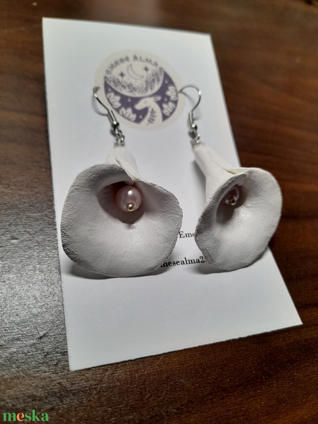 Fehér kála fülbevaló - ékszer - fülbevaló - fülékszer - Meska.hu