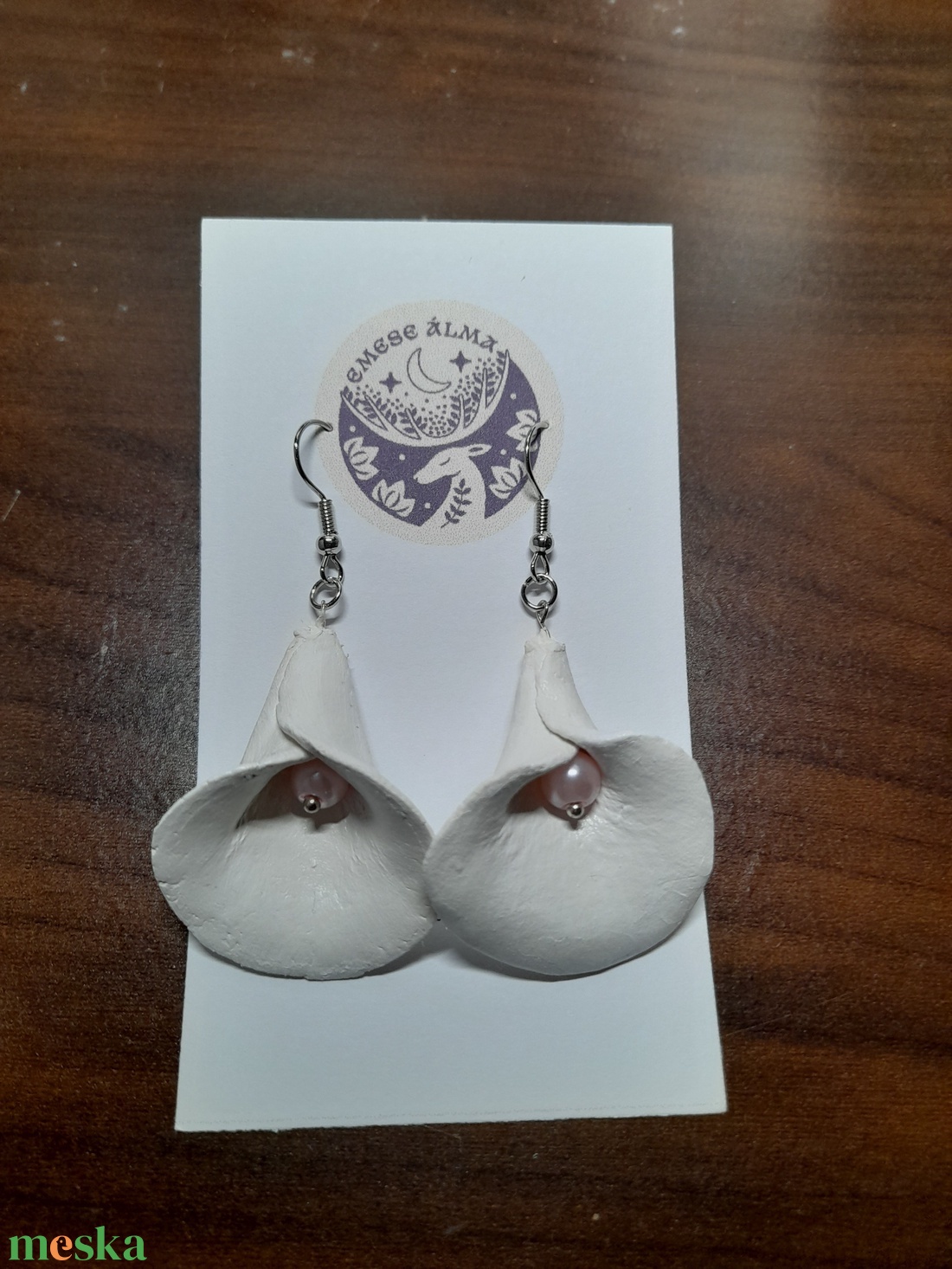 Fehér kála fülbevaló - ékszer - fülbevaló - fülékszer - Meska.hu