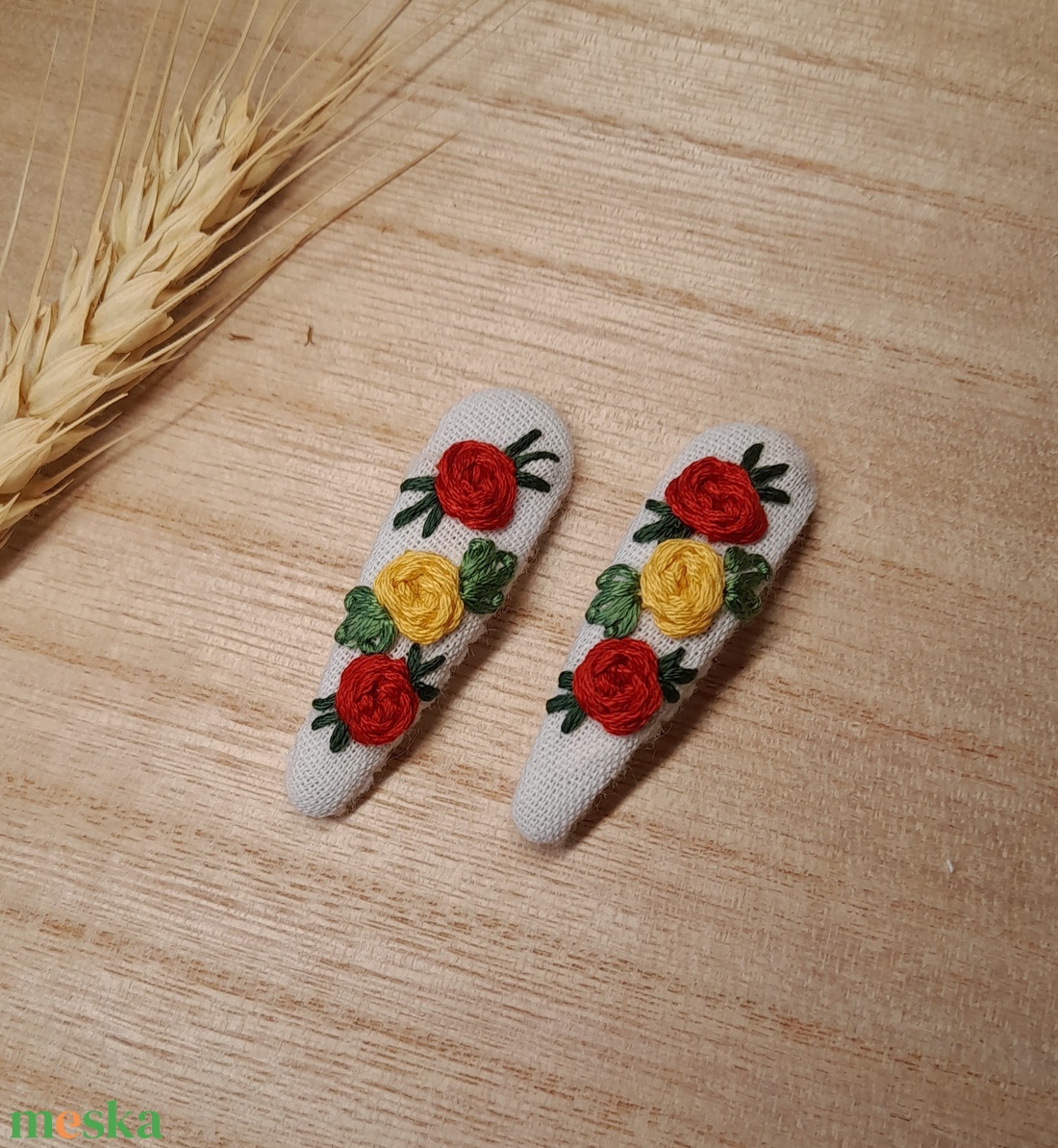 Nyári rózsa trió hajcsat - ruha & divat - hajdísz & hajcsat - hajdísz - Meska.hu