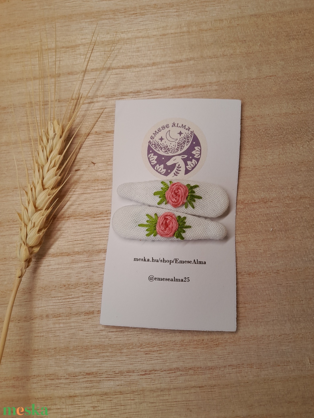 Rózsaszín rózsa hajcsat - ruha & divat - hajdísz & hajcsat - hajdísz - Meska.hu