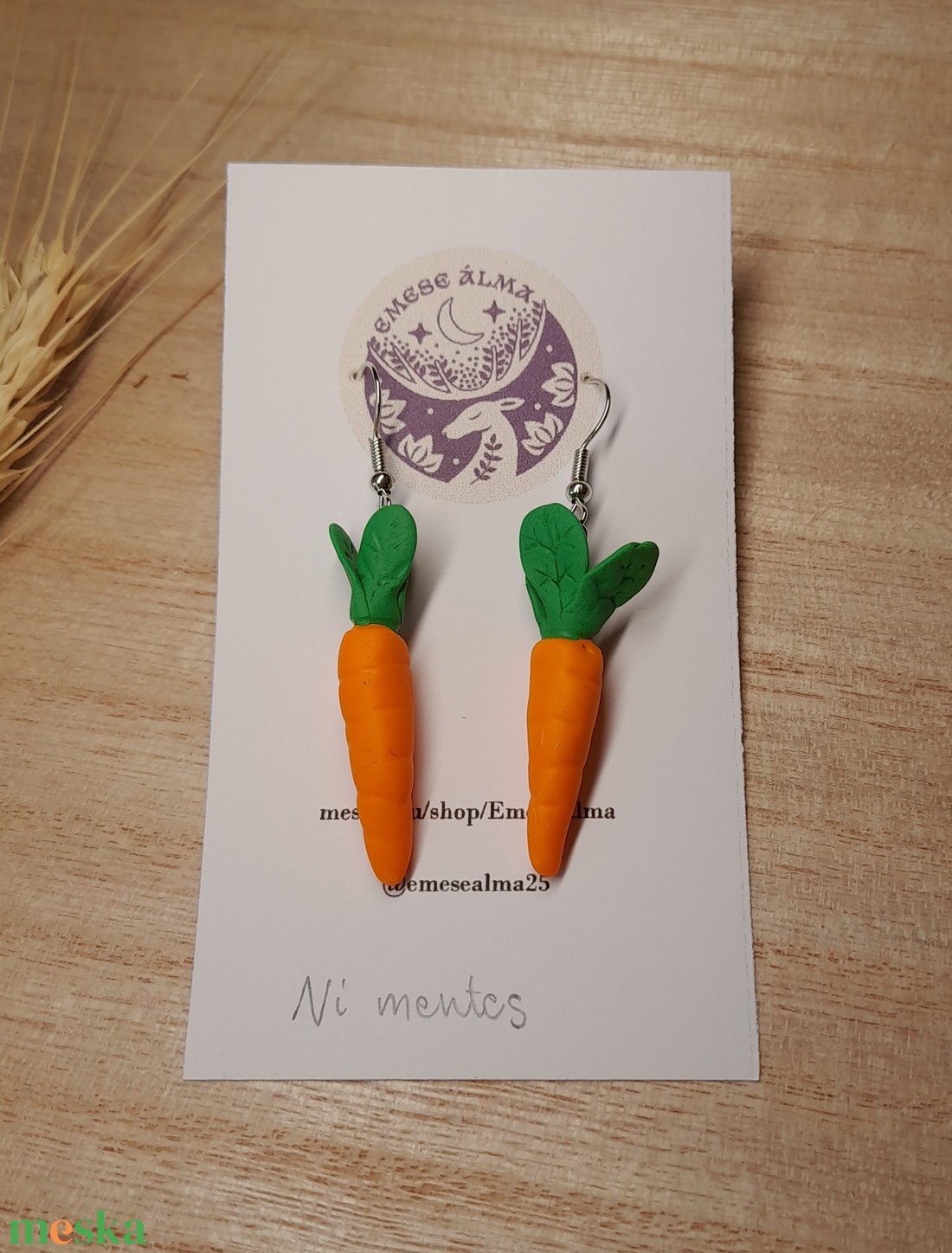 Sárgarépa fülbevaló - ékszer - fülbevaló - fülékszer - Meska.hu