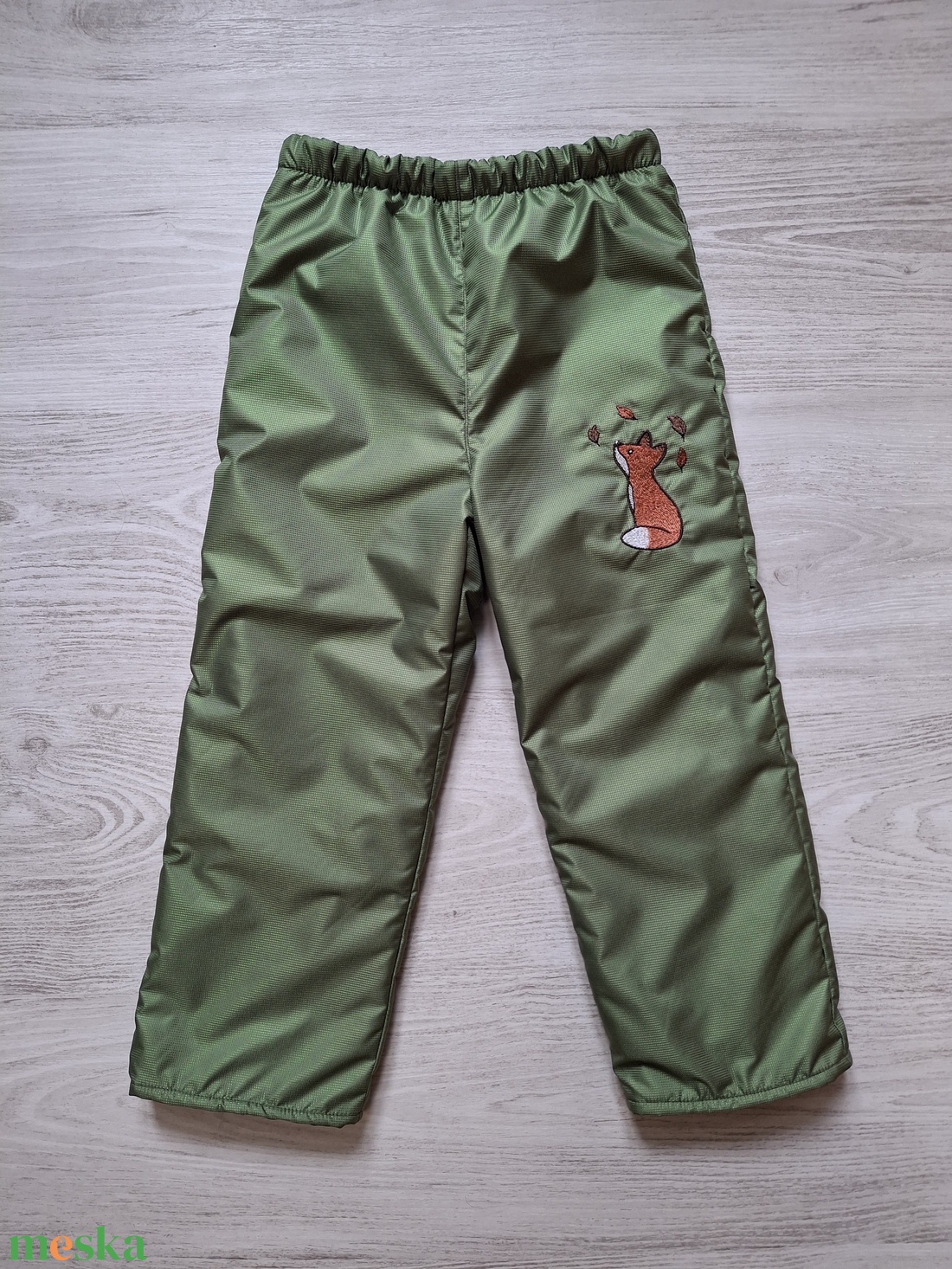 110-es zöld róka vízlepergetős polár bélelt nadrág  - ruha & divat - babaruha & gyerekruha - nadrág - Meska.hu