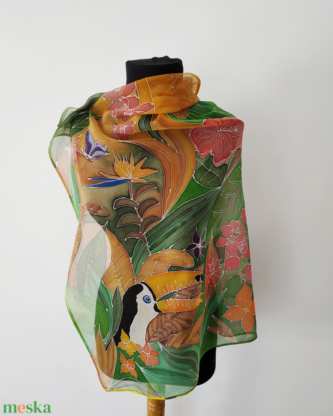 Selyemstóla- Tukán - ruha & divat - sál, sapka, kendő - stóla - Meska.hu