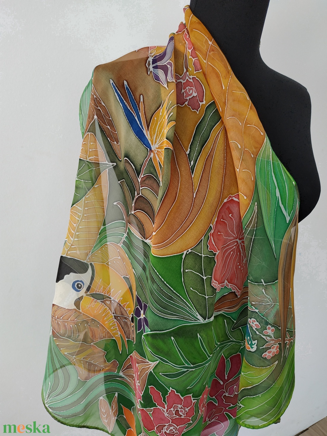 Selyemstóla- Tukán - ruha & divat - sál, sapka, kendő - stóla - Meska.hu