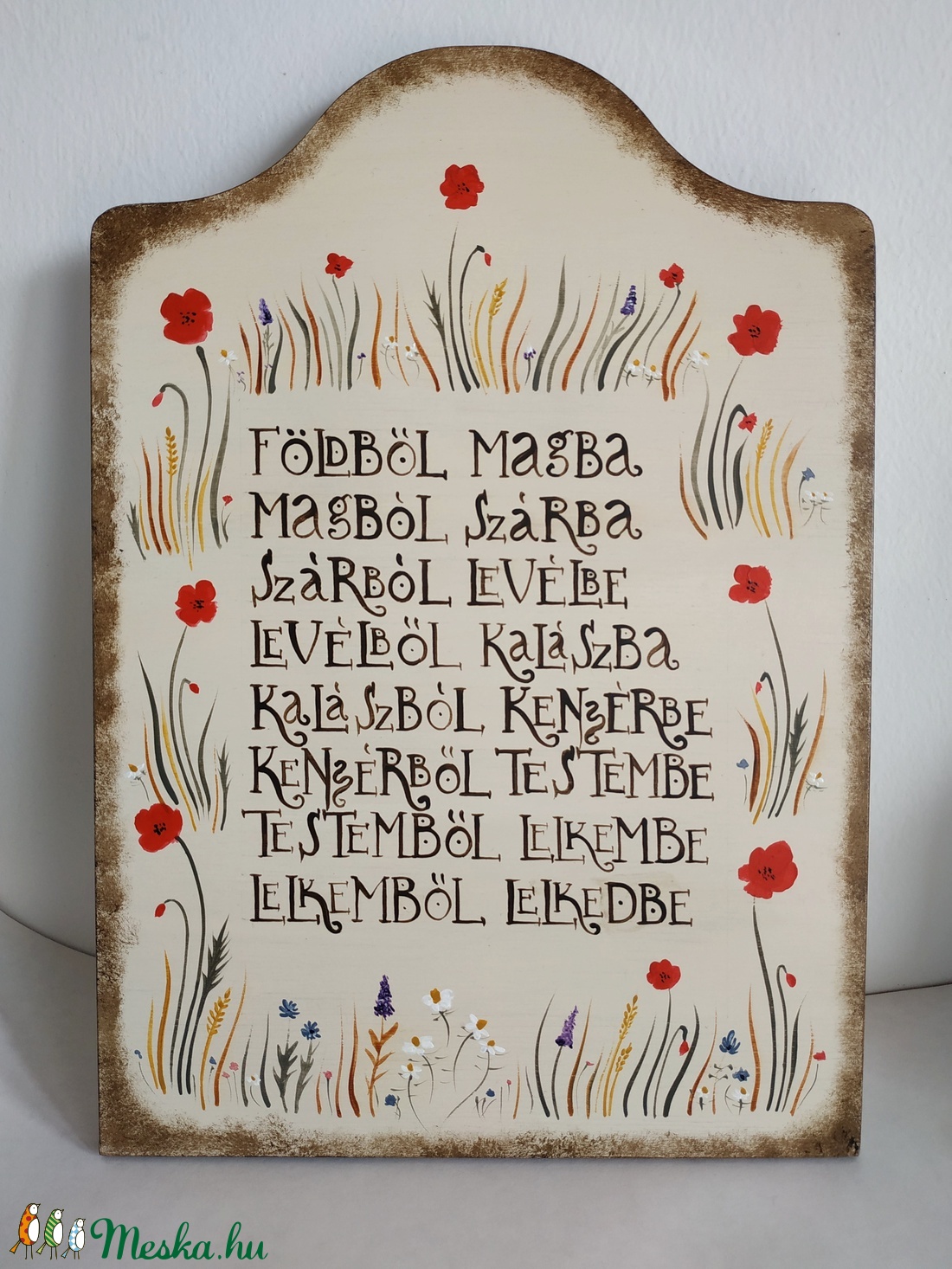 Mezei virágos tábla imával - otthon & életmód - dekoráció - Meska.hu