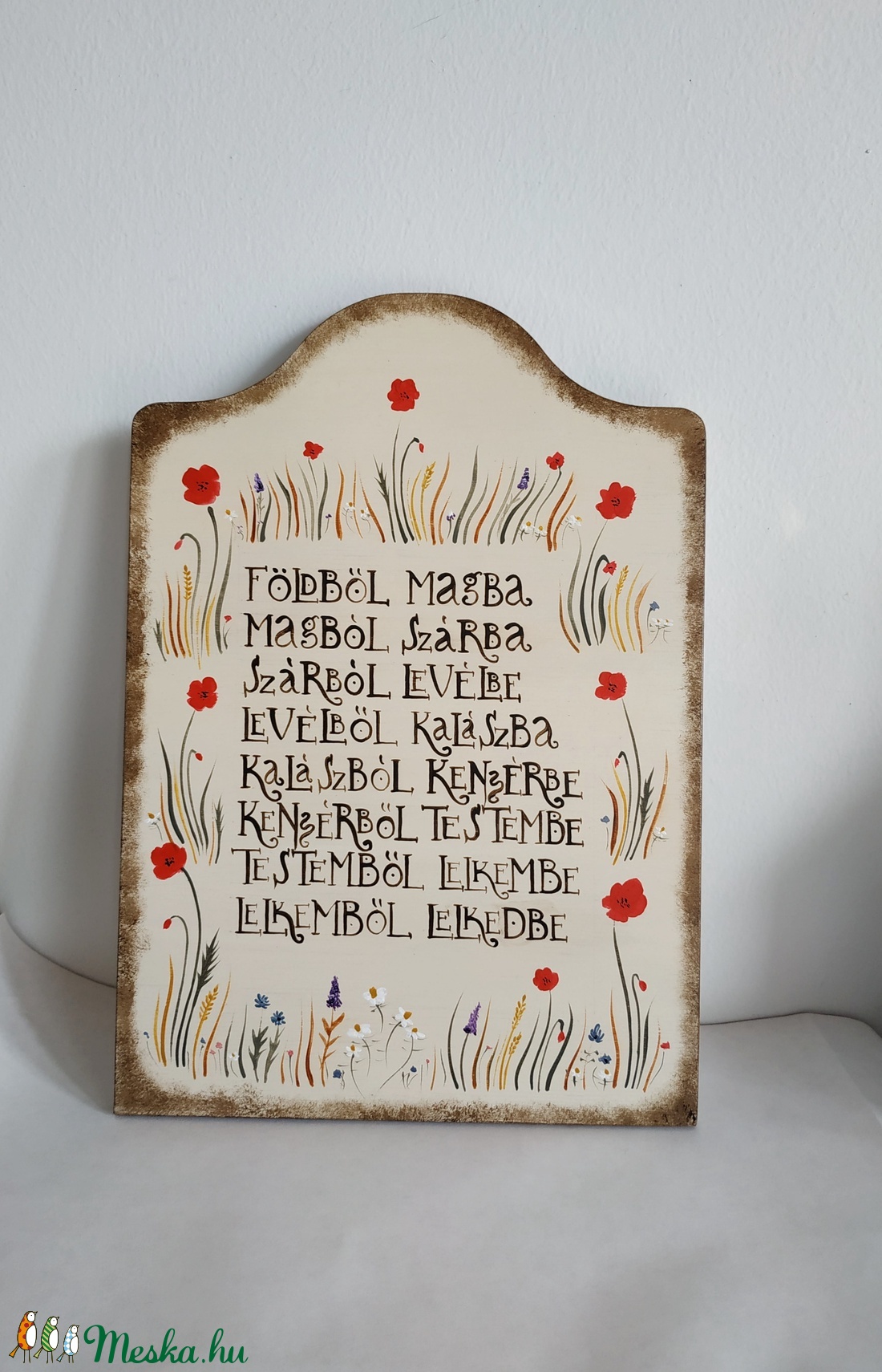Mezei virágos tábla imával - otthon & életmód - dekoráció - Meska.hu