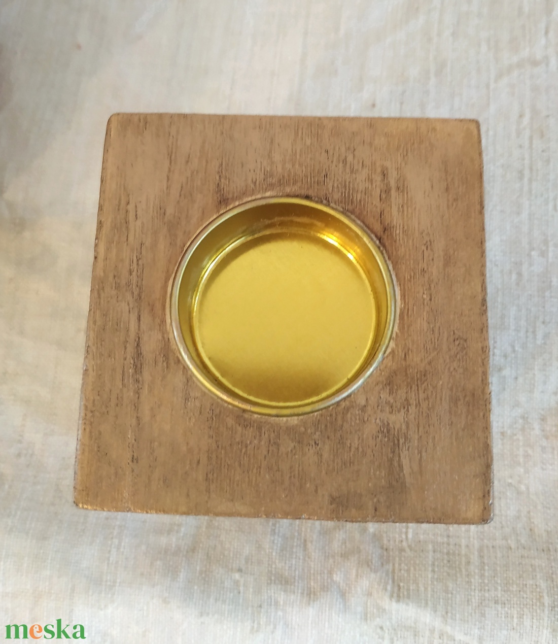 Karácsonyi mécsestartó vintage stílus barna arany angyalok - karácsony - karácsonyi lakásdekoráció - karácsonyi illatgyertya, mécses - Meska.hu