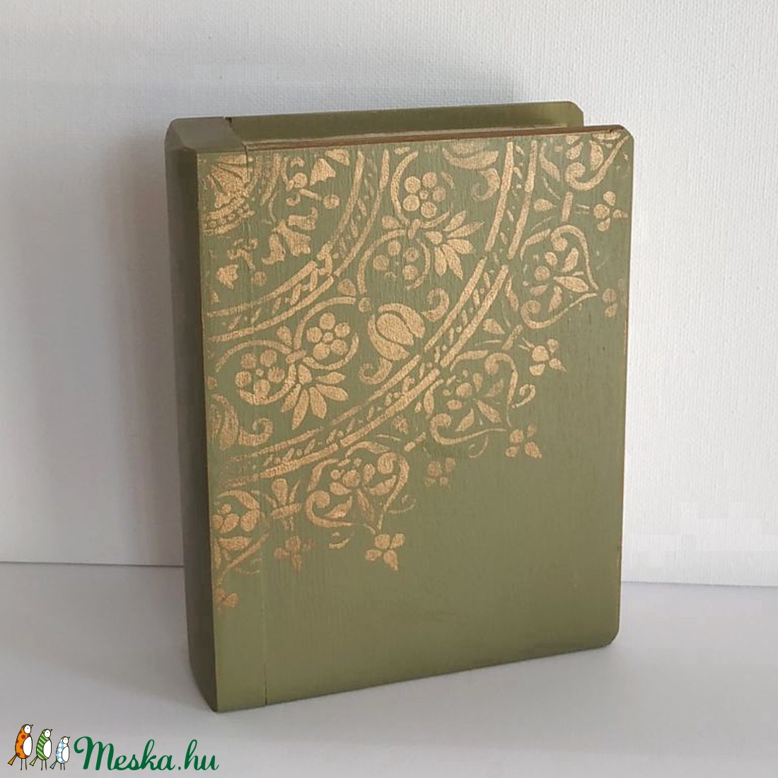 Titkok őre- könyv formájú doboz(olíva zöld) - otthon & életmód - dekoráció - asztal és polc dekoráció - díszdoboz - Meska.hu