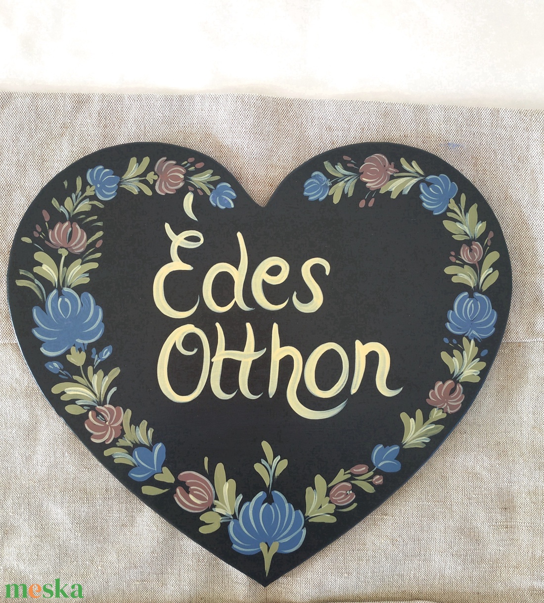 Kézzel festett szív tábla Édes Otthon - otthon & életmód - dekoráció - kép & falikép - táblakép - Meska.hu