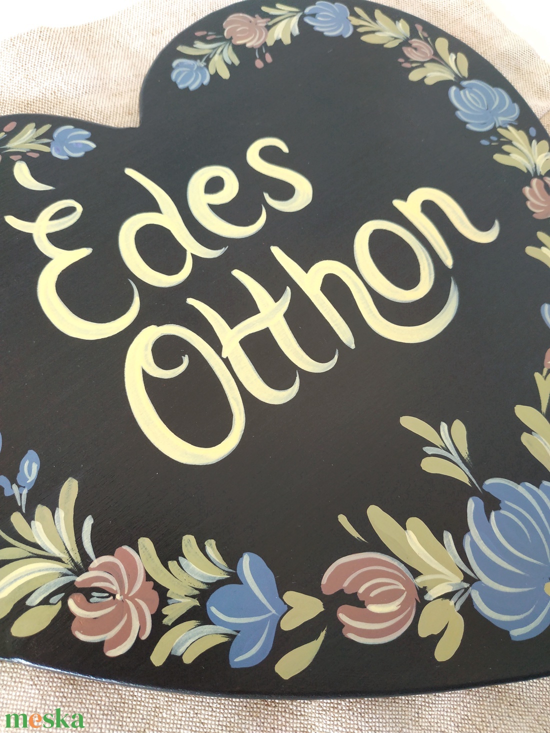 Kézzel festett szív tábla Édes Otthon - otthon & életmód - dekoráció - kép & falikép - táblakép - Meska.hu