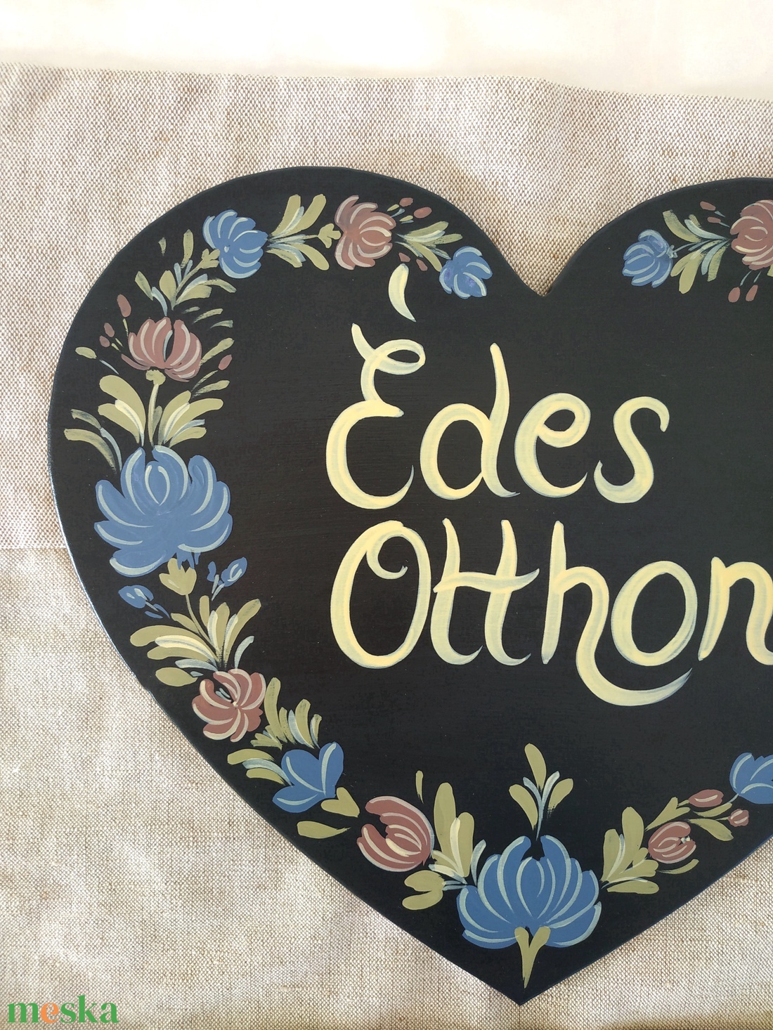 Kézzel festett szív tábla Édes Otthon - otthon & életmód - dekoráció - kép & falikép - táblakép - Meska.hu