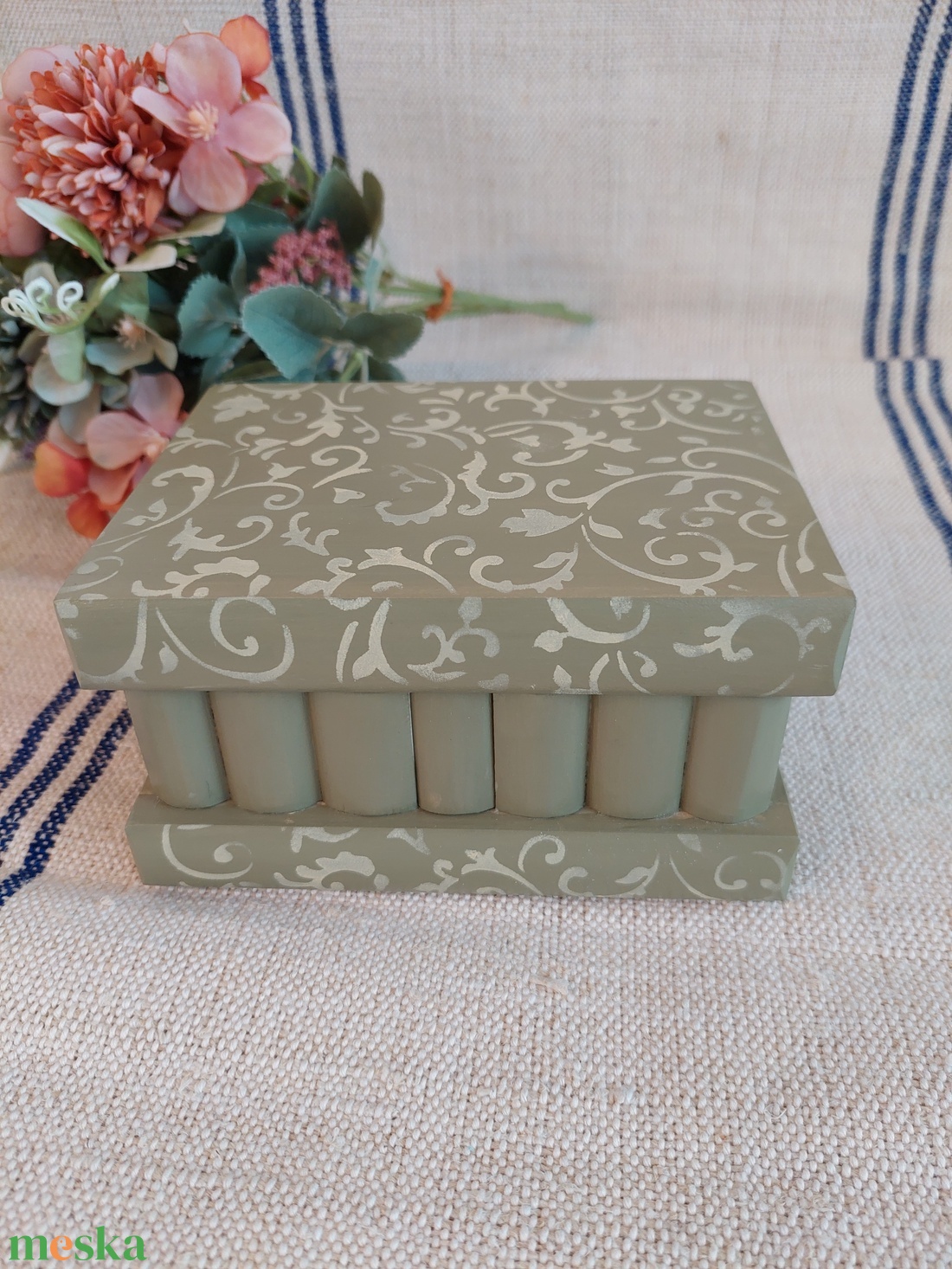 Puzzle doboz/ titkos doboz - olalívazöld bézs- nagyobb méret - ékszer - ékszertartó - ékszerdoboz - Meska.hu