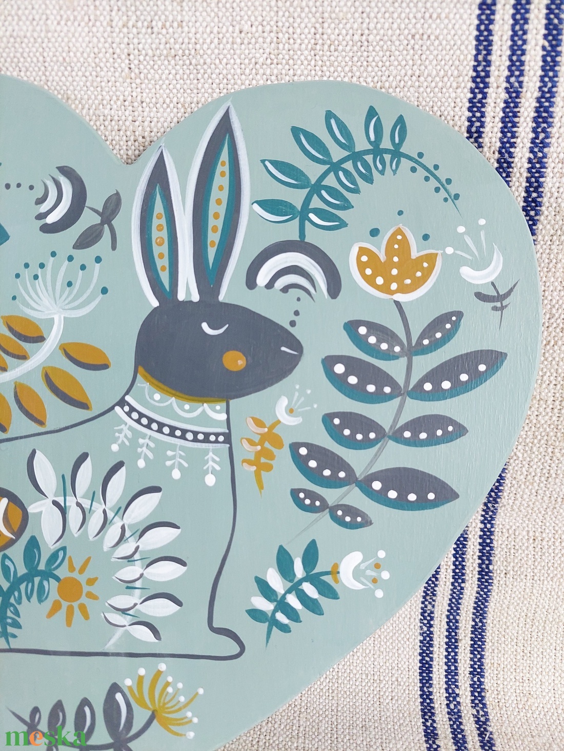 Kézzel festett szív tábla Húsvét -tavasz - otthon & életmód - dekoráció - kép & falikép - táblakép - Meska.hu